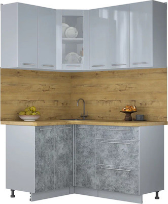 

Кухонный гарнитур, Мила Пластик 1.2x1.5