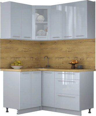 

Кухонный гарнитур, Мила Пластик 1.2x1.5