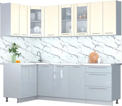 

Кухонный гарнитур, Мила Пластик 1.2x2.4