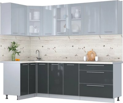 

Кухонный гарнитур, Мила Пластик 1.2x2.5