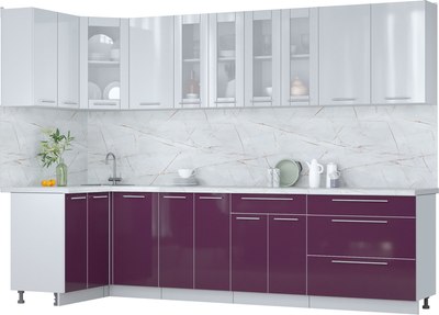 

Кухонный гарнитур, Мила Пластик 1.2x3.0