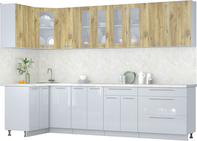 

Кухонный гарнитур, Мила Пластик 1.2x3.0