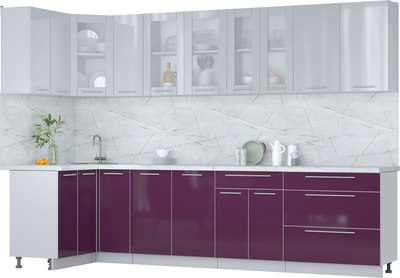 

Кухонный гарнитур, Мила Пластик 1.2x3.1