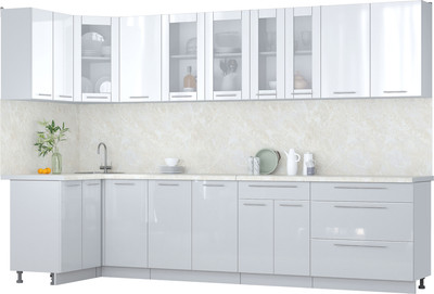 

Кухонный гарнитур, Мила Пластик 1.2x3.2