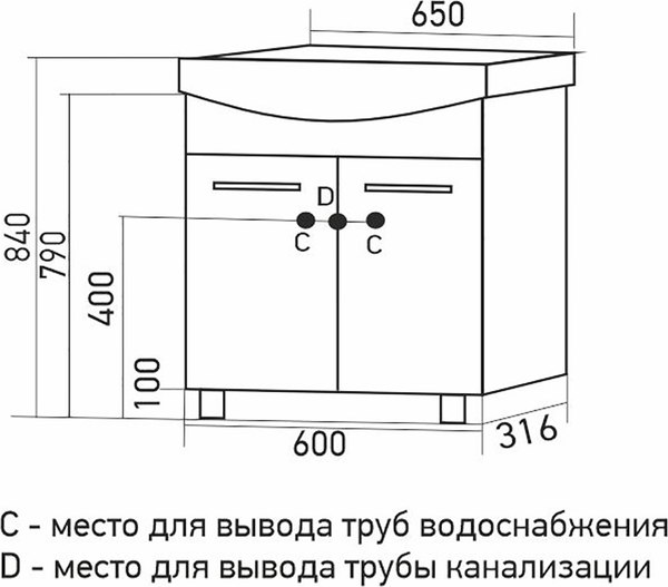 Купить Тумба под умывальник Mixline Росток-65 553917 в Бобруйске