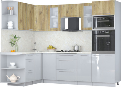 

Кухонный гарнитур, Мила Пластик 1.68x2.6 LV