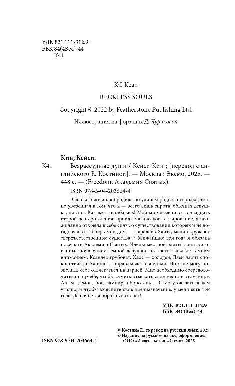 Художественная книга FreeDom Безрассудные души, твердая обложка (Кин Кейси) — фото 4