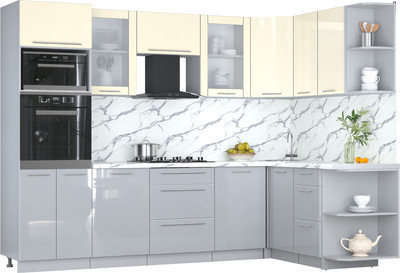 

Кухонный гарнитур, Мила Пластик 1.68x2.8 PR