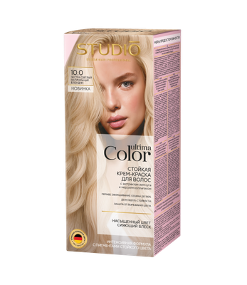 

Крем-краска для волос, Ultima Color тон 10.0 блонд экстрасветлый натуральный