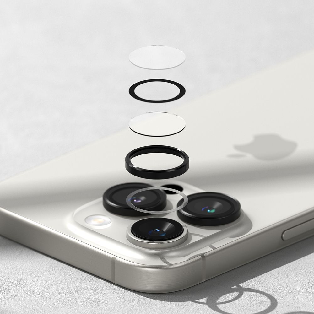 Защитное стекло для камеры телефона Ringke Camera Frame Protector для iPhone 16 Pro/16 Pro Max (2шт, черный) — фото 5