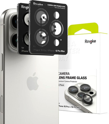 Защитное стекло для камеры телефона Ringke Camera Frame Protector для iPhone 16 Pro/16 Pro Max (2шт, черный) - 