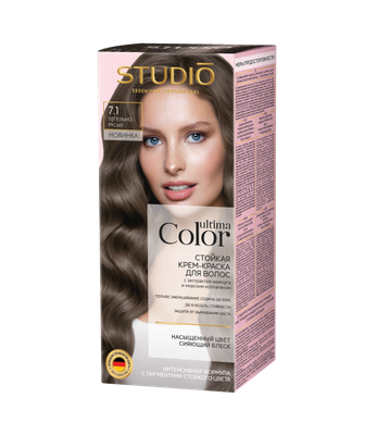 

Крем-краска для волос, Ultima Color тон 7.1 пепельно-русый