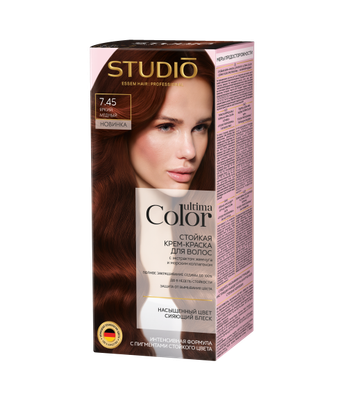 

Крем-краска для волос, Ultima Color тон 7.45 яркий медный