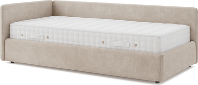 Кровать-тахта Sonit Nicole левый 90x200 велюр River  (01 крем) - 