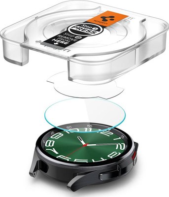 Защитное стекло для умных часов Spigen Glas.tr Ez-fit для Galaxy Watch 6 Classic / AGL07066 (2шт, Clear) - 
