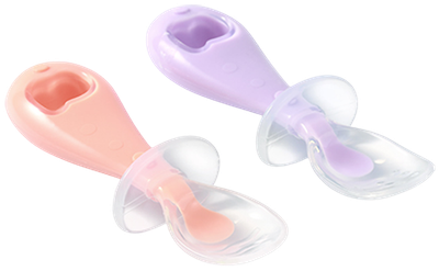 Набор столовых ложек для кормления BabyOno Силиконовые / 784/01 (2шт, розовый/сиреневый) - 