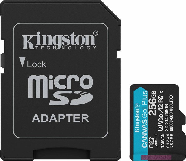 Карта памяти Kingston Canvas Go! Plus MicroSDXC 256GB 10 UHS-I U3 SDCG4/256GB (с адаптером)