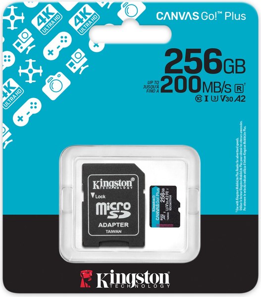 Карта памяти Kingston Canvas Go! Plus MicroSDXC 256GB 10 UHS-I U3 SDCG4/256GB (с адаптером)