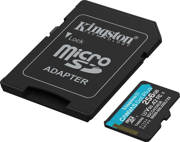 Карта памяти Kingston Canvas Go! Plus MicroSDXC 256GB 10 UHS-I U3 SDCG4/256GB (с адаптером)