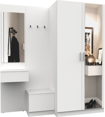 Секция в прихожую Интермебель Марсель-163 / МР 01-163 (белый премиум) - 
