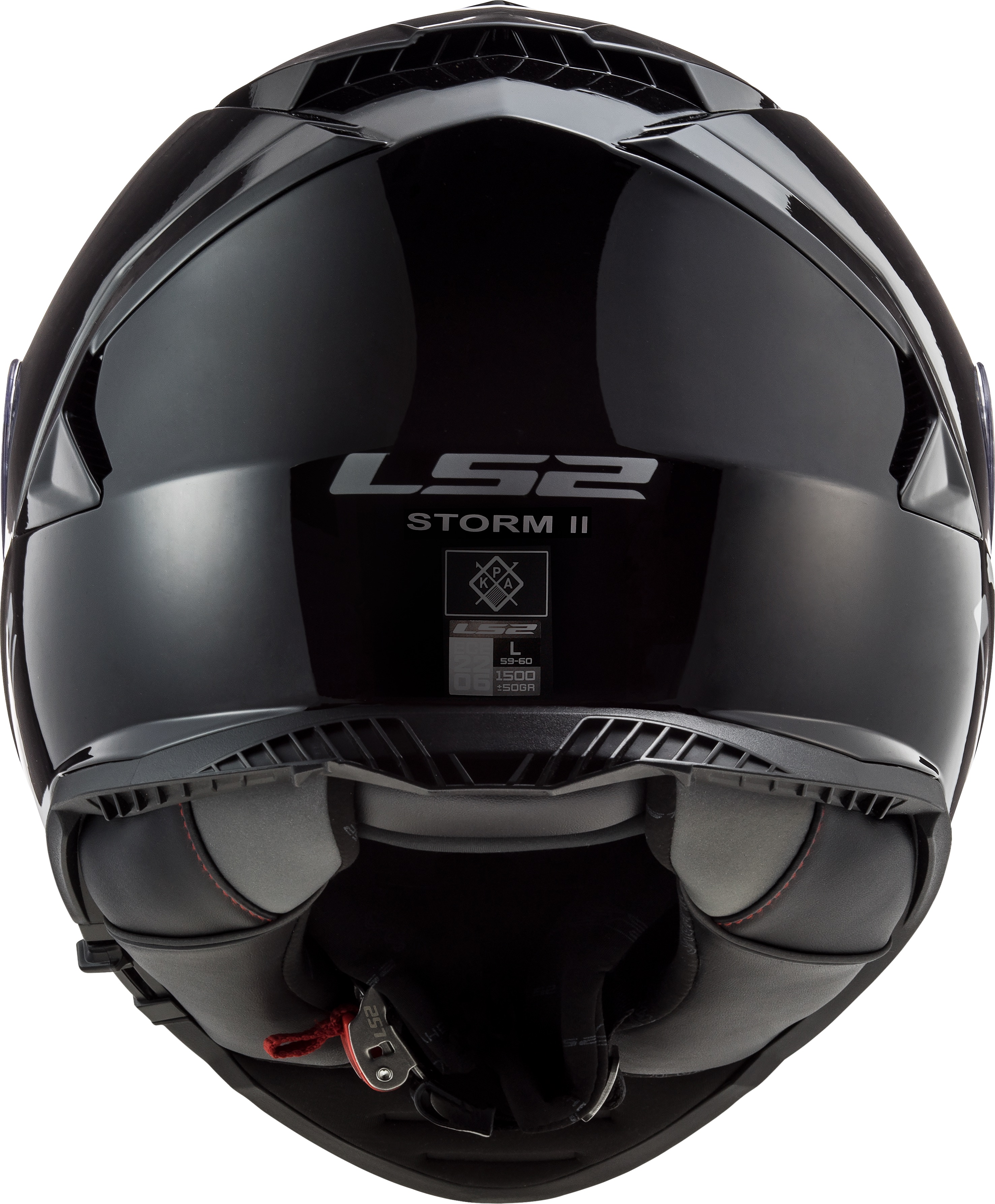 Мотошлем LS2 FF800 Storm II Solid (XS, глянцевый черный) — фото 5