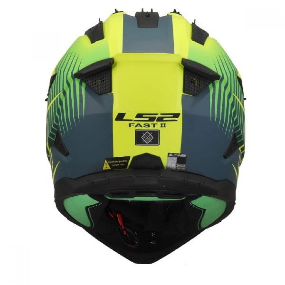 Мотошлем LS2 MX708 Fast II Duck (XL, Green H-V Yellow) — фото 3