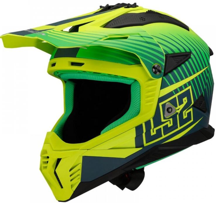 Мотошлем LS2 MX708 Fast II Duck (XL, Green H-V Yellow)