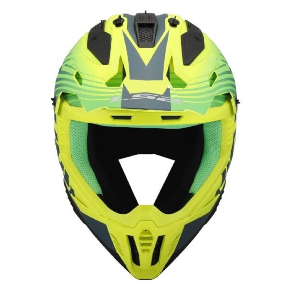 Мотошлем LS2 MX708 Fast II Duck (XL, Green H-V Yellow) — фото 2