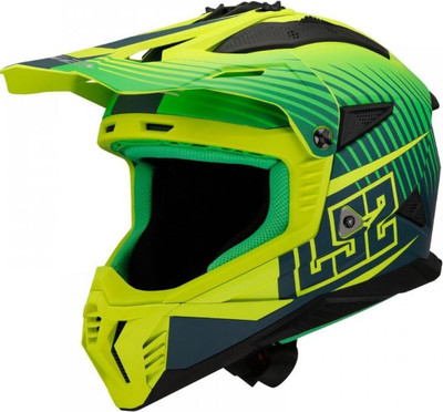 Мотошлем LS2 MX708 Fast II Duck (3XL, Green H-V Yellow) - 
