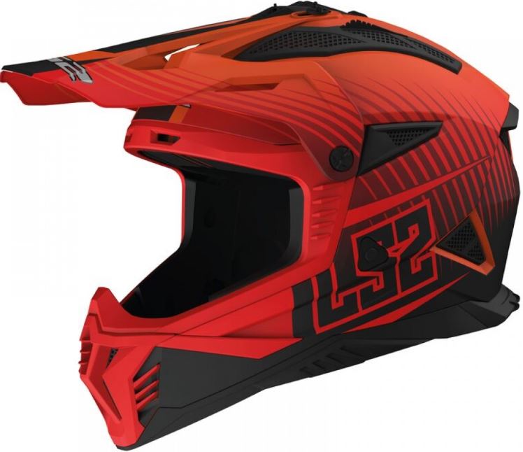 Мотошлем LS2 MX708 Fast II Duck (XL, оранжевый/красный)