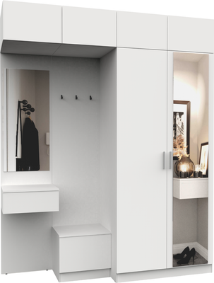 Секция в прихожую Интермебель Марсель-257 / МР 01-257 (белый премиум) - 