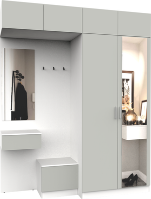 Секция в прихожую Интермебель Марсель-263 / МР 01-263 (шиншилла серая) - 