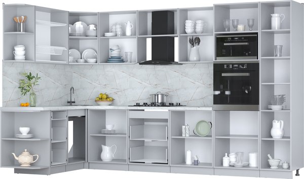Купить Кухонный гарнитур Интерлиния Мила Пластик 1.68x3.4 LV в Солигорске