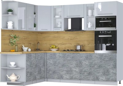 

Кухонный гарнитур, Мила Пластик 1.88x2.6 LV