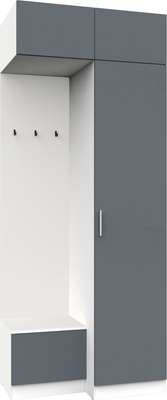 Секция в прихожую Интермебель Марсель-250 / МР 01-250 (графит серый) - 