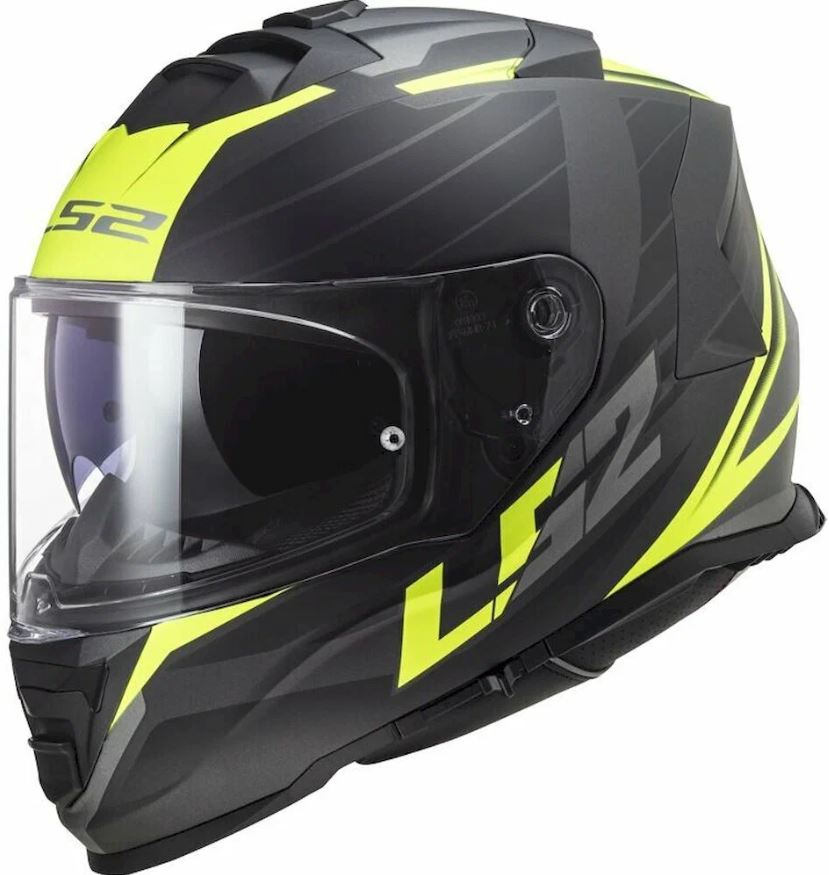 Мотошлем LS2 FF800 Storm 2 Nerve (S, Matt Black H-V Yellow)