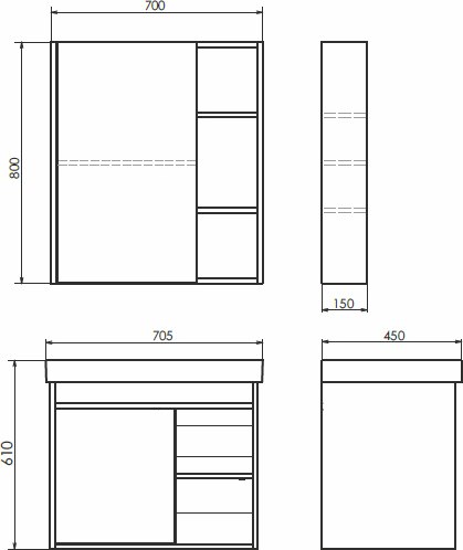 Купить Тумба с умывальником Comforty Вена-70 Адриана 70 в Бобруйске