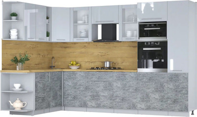 

Кухонный гарнитур, Мила Пластик 1.88x3.2 LV