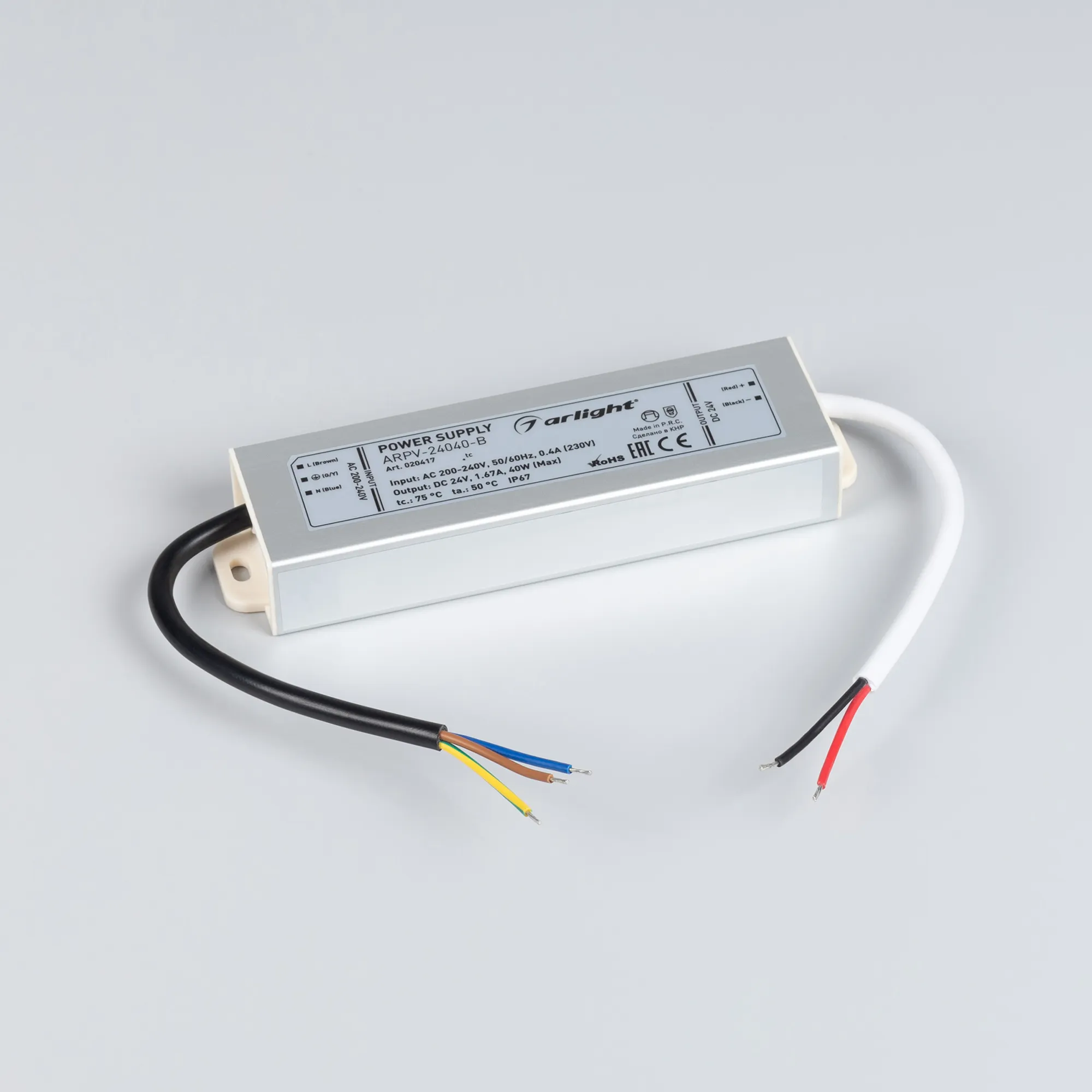 Адаптер для светодиодной ленты Arlight ARPV-24040-B 24V 1.7A 40W / 020417 — фото 2