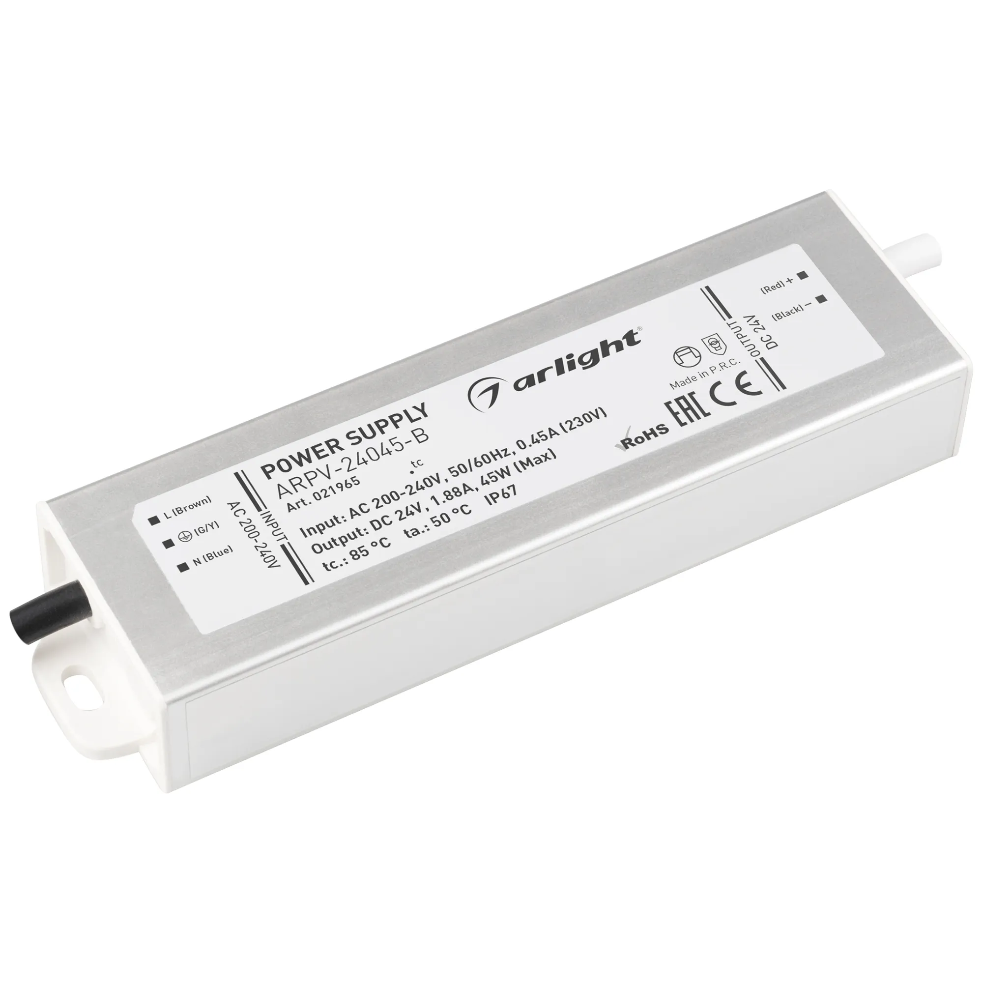 Адаптер для светодиодной ленты Arlight ARPV-24045-B 24V 1.9A 45W / 021965 — фото 1