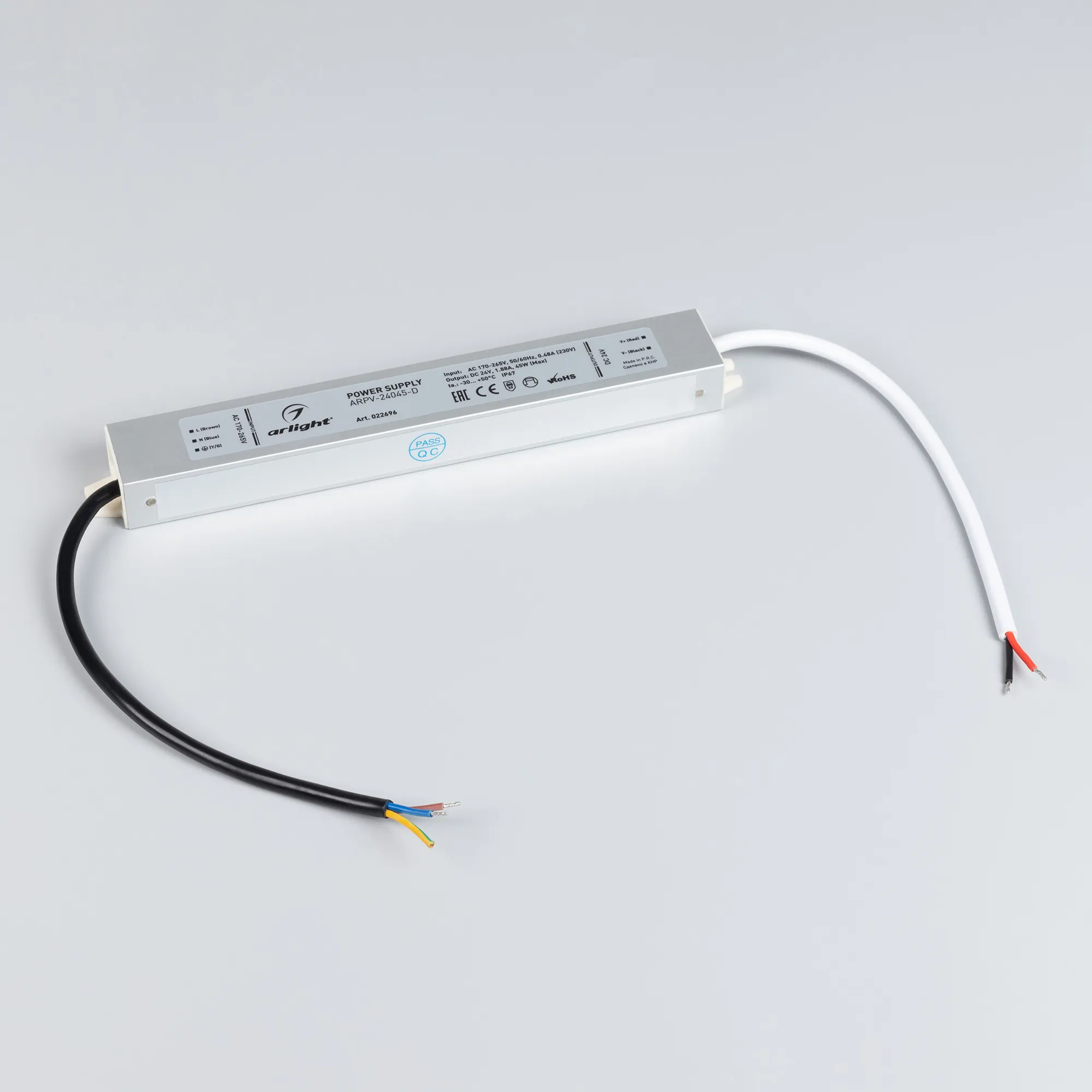Адаптер для светодиодной ленты Arlight ARPV-24045-D 24V 1.9A 45W / 022696 — фото 2