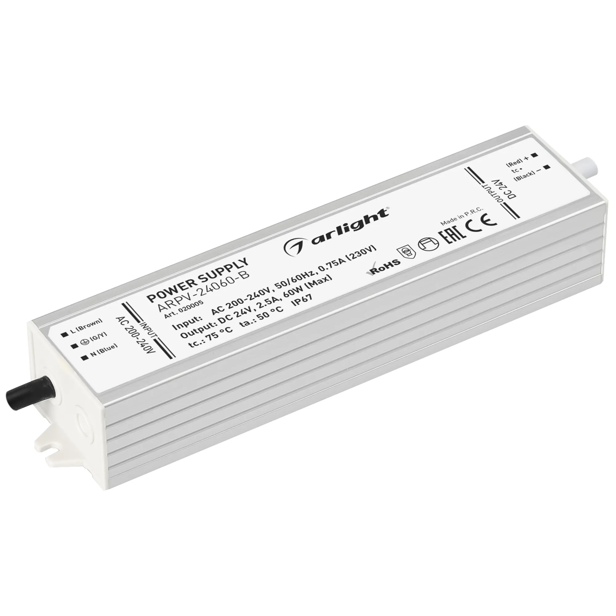Адаптер для светодиодной ленты Arlight ARPV-24060-B 24V 2.5A 60W / 020005 — фото 1