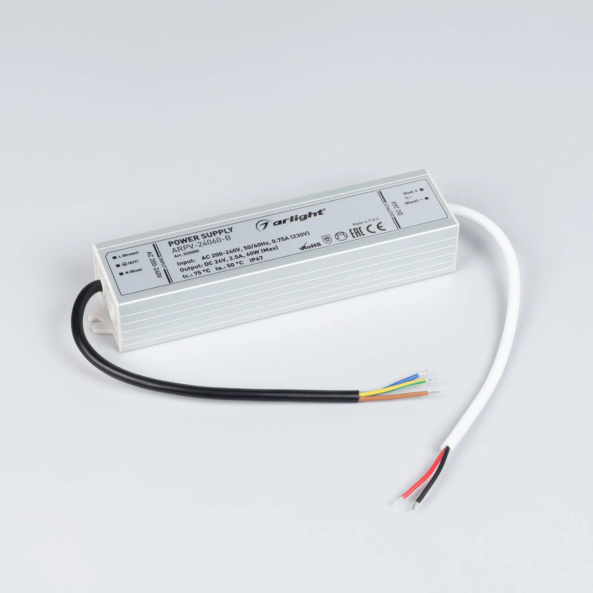 Адаптер для светодиодной ленты Arlight ARPV-24060-B 24V 2.5A 60W / 020005 — фото 2