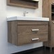 Тумба с умывальником Comforty Никосия-80П Fest 80 (дуб темный) - 