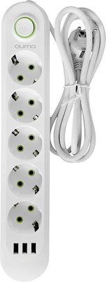 Сетевой фильтр Qumo Power Bar Light SPFS P-0009 / Q51554 (белый) - 
