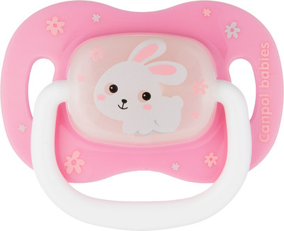 Пустышка Canpol Bunny&Company силиконовая симметричная 0-6мес / 23/268 (розовый) - 