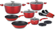 Набор кухонной посуды JIO J024315 (красный) - 