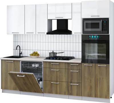 

Кухонный гарнитур, Мила Gloss 2.6-ПМ1