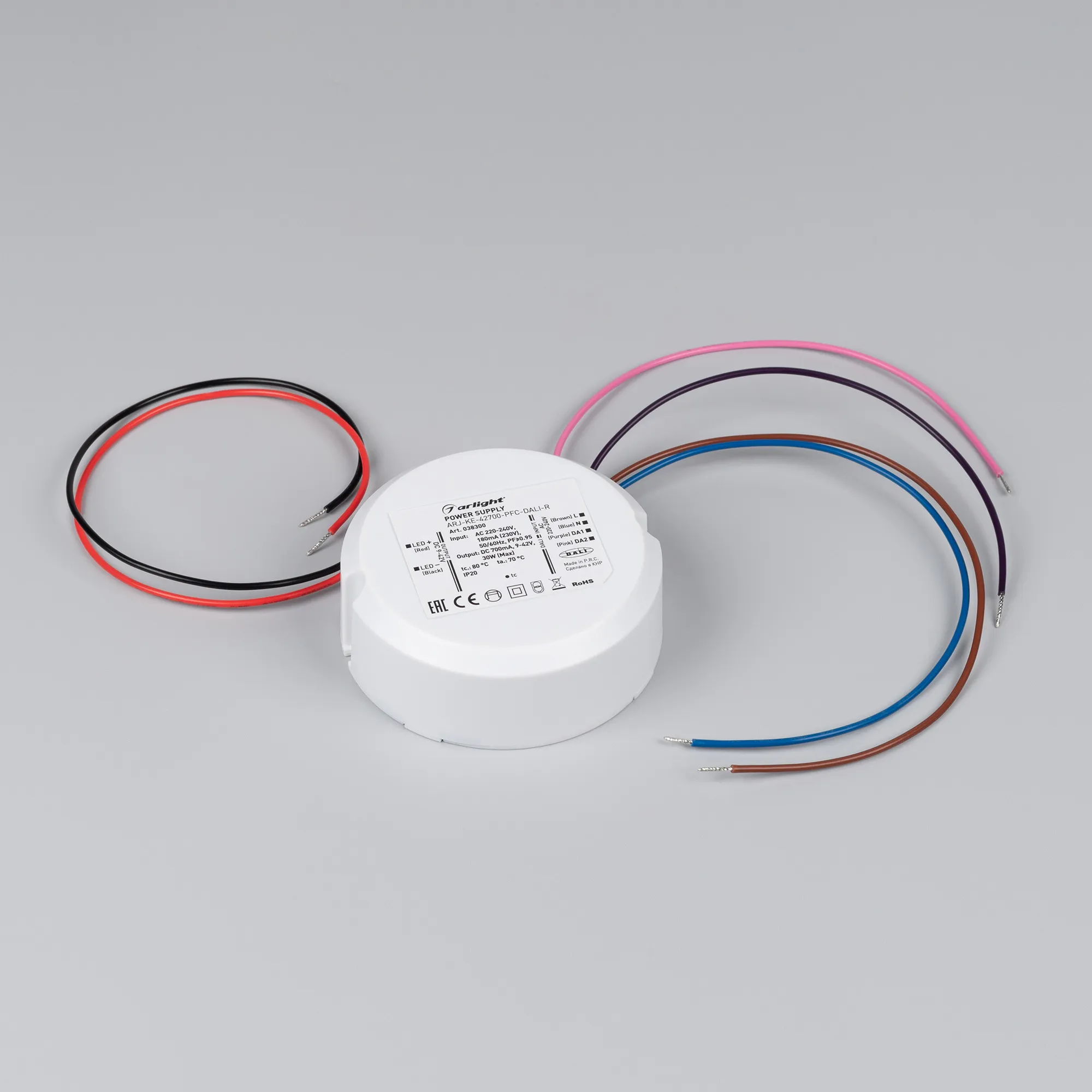 Блок питания для светильника Arlight ARJ-KE-42700-PFC-DALI-R 30W 9-42V 0.7A / 038300 — фото 2