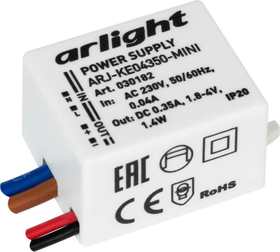 Блок питания для светильника Arlight ARJ-KE04350-MINI 1.4W 350mA / 030182 -